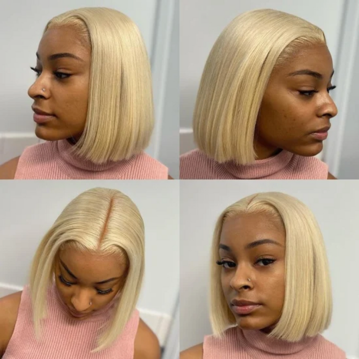 ALIGLOSSY 150% Density 13X4 HD Lace Front Short 613 Bob Wig 150 Density