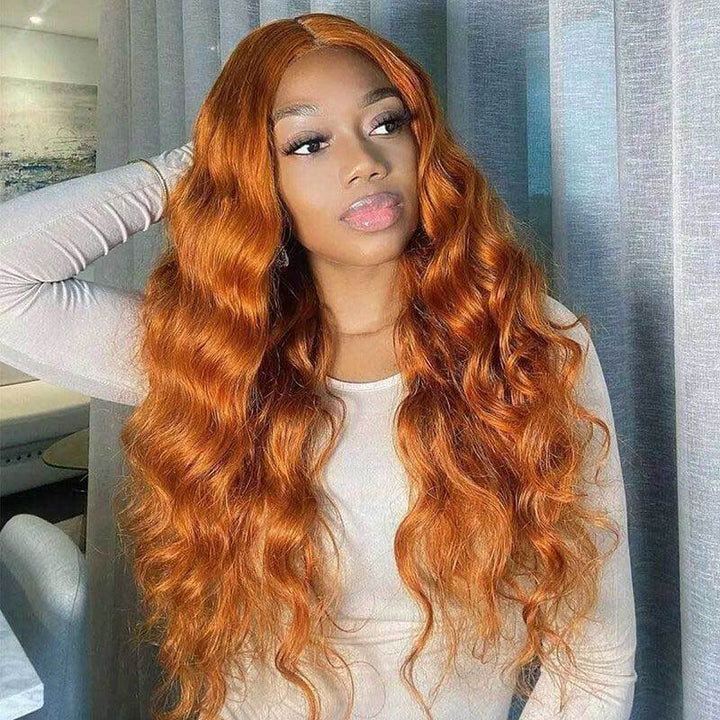 ALIGLOSSY Ginger 13x4 Glueless Body Wave Lace Front Human Hair Wigs