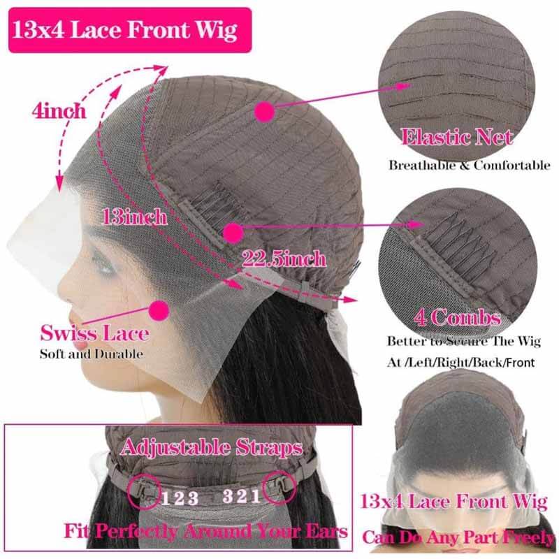 ALIGLOSSY 13x4 HD Lace Front Highlight P4/27 Body Wave Human Hair Wig