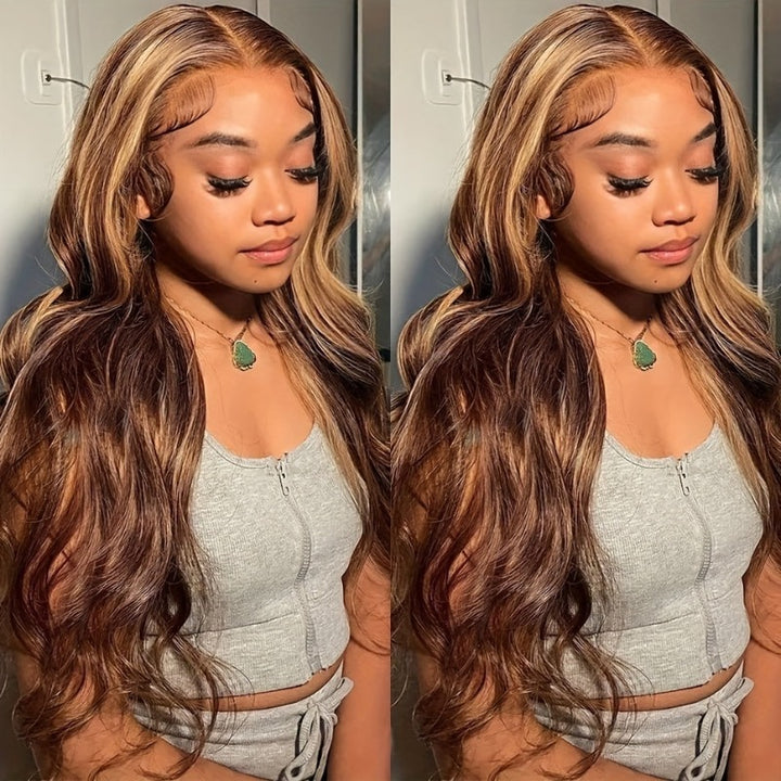 ALIGLOSSY 180 Density Pre Everything Glueless Highlight Straight Body Wave Deep Wave Curly Wigs Ready To Wear For Beginner Friendly