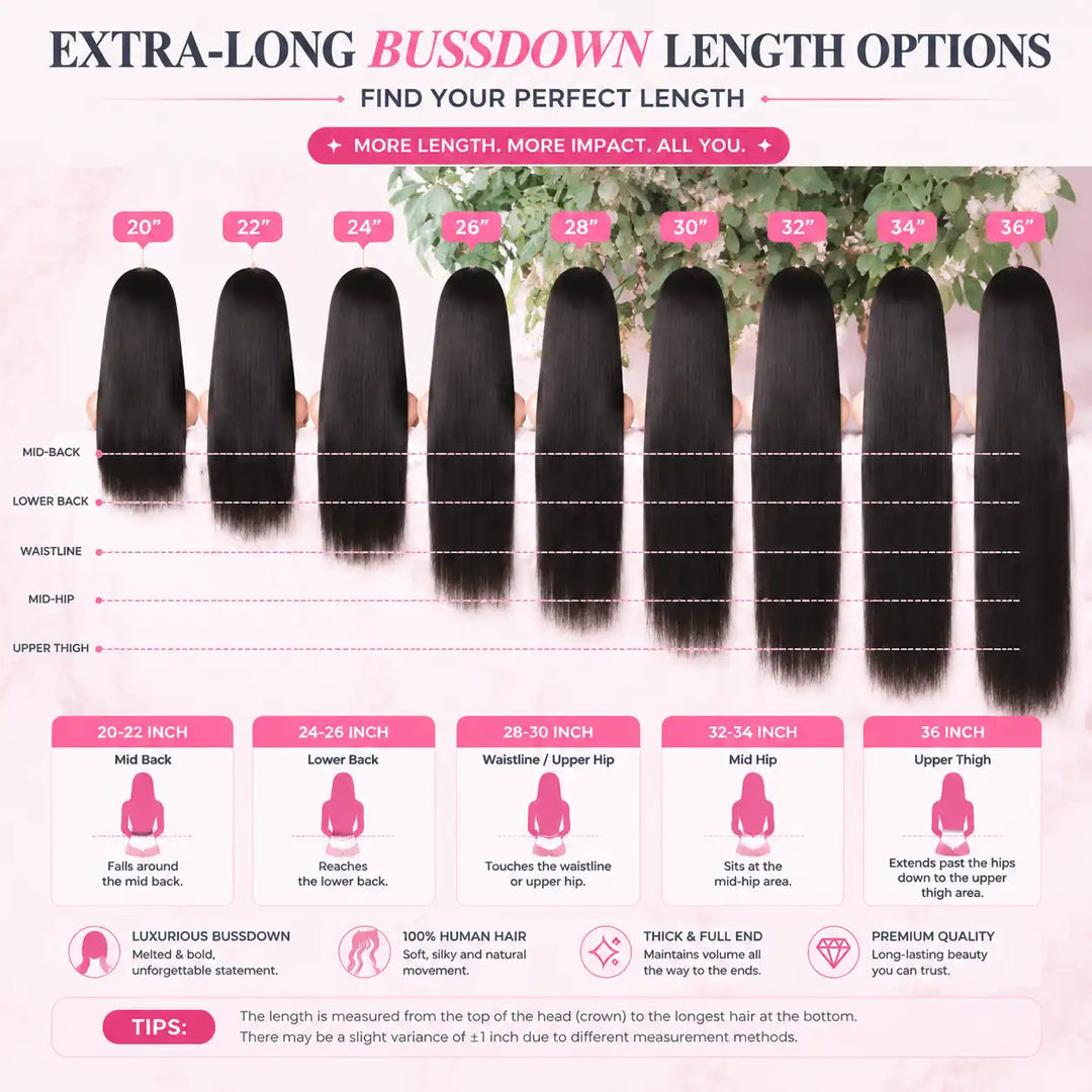 13 by 4 13 by 6 HD Lace Frontal Straight Human Hair Wigs with Invisible Melted Hairline for a Natural Scalp Look For Beginners - Length and Density Chart Guide 