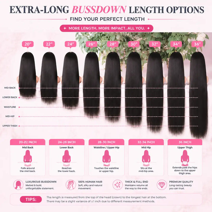 13 by 4 13 by 6 HD Lace Frontal Straight Human Hair Wigs with Invisible Melted Hairline for a Natural Scalp Look For Beginners - Length and Density Chart Guide 