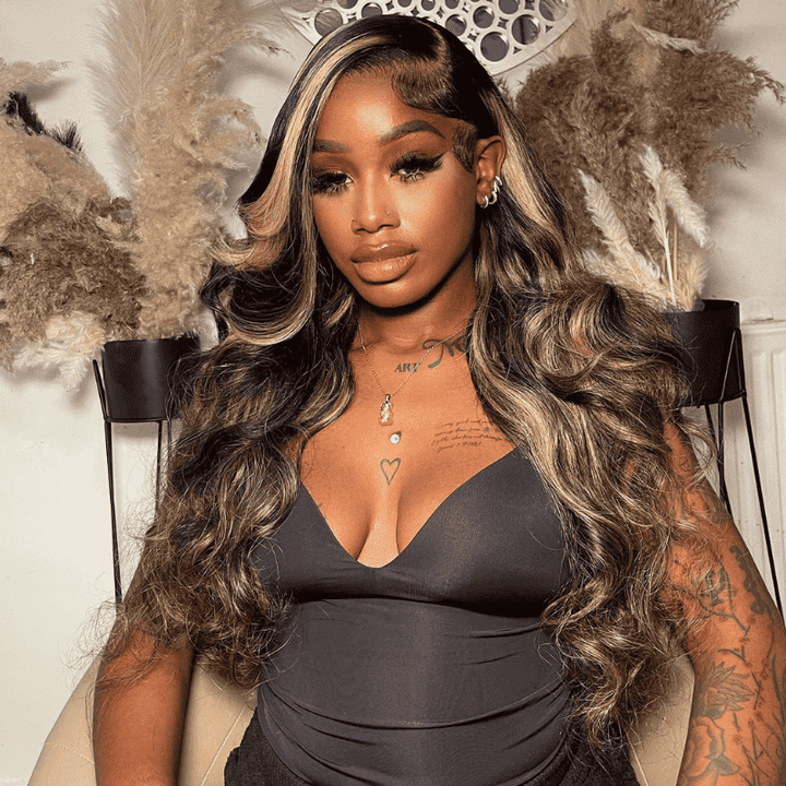 13x4 13x6 HD lace front Body Wave wig, P1B/30 Balayage human hair