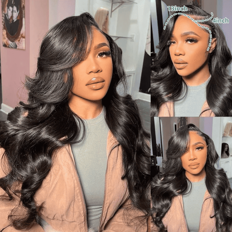 13x4 13x6 HD transparent lace front Body Wave human hair wig