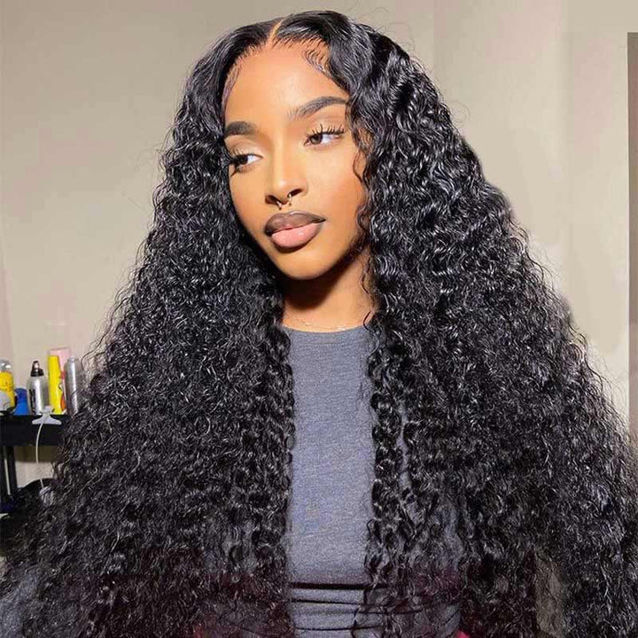 13x4 4x4 HD lace front Deep Wave wig, natural human hair for black women