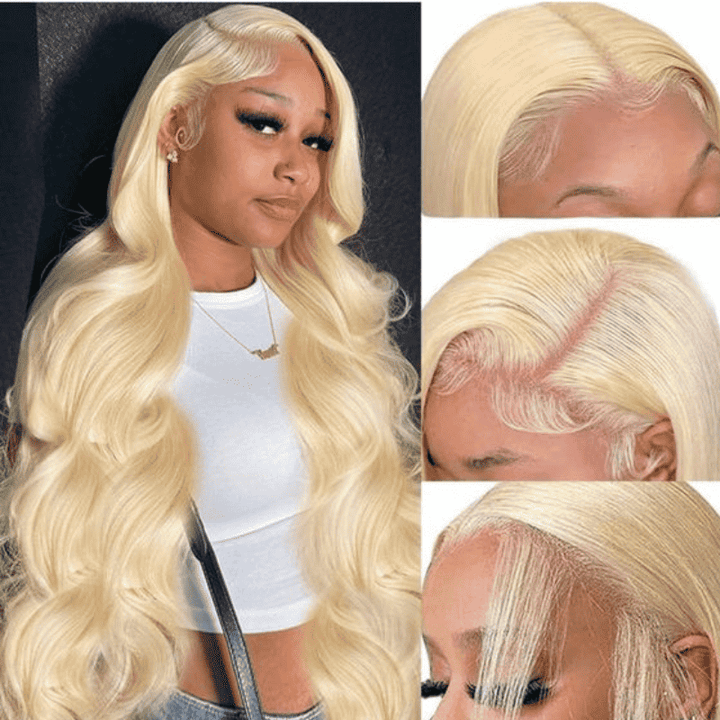 13x4 HD lace front 613 Blonde wig, Straight and Body Wave texture