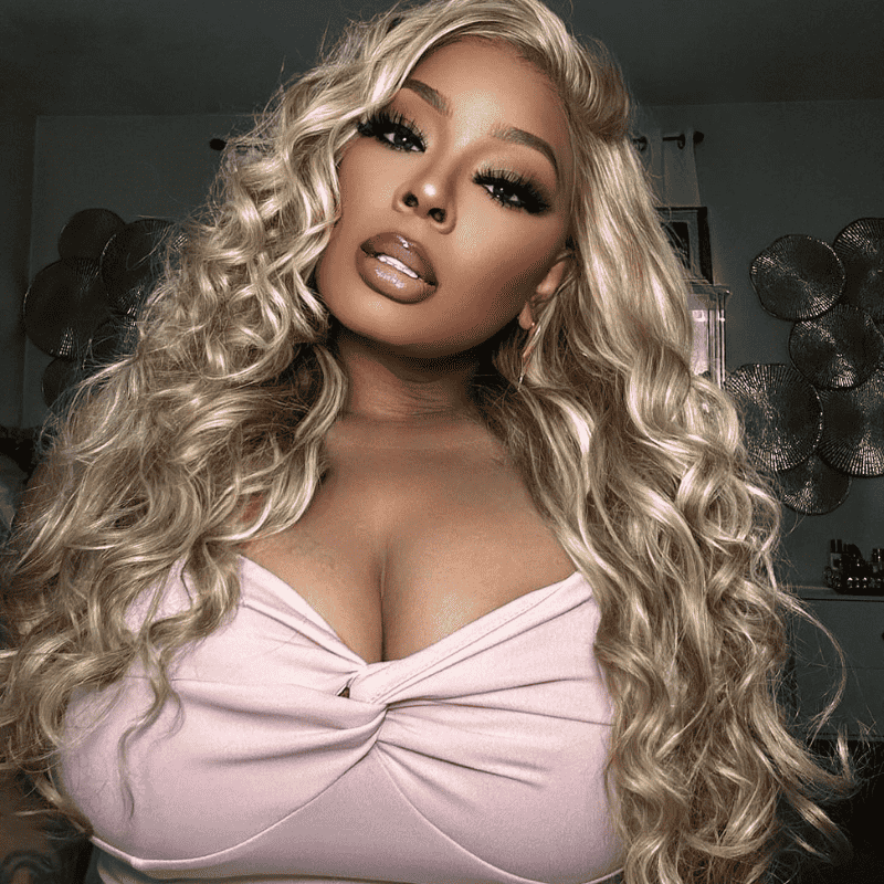 13x4 HD lace front Body Wave wig, Balayage Ash Blonde Highlights, 250% density