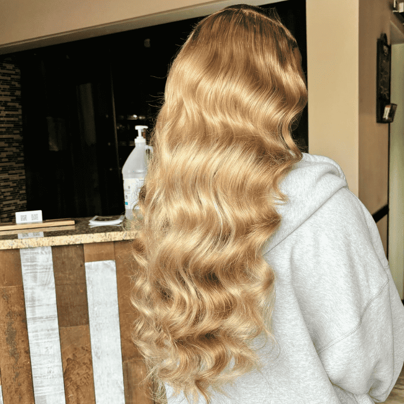 13x4 HD lace front Body Wave wig, Balayage Blonde Light Brown Highlights