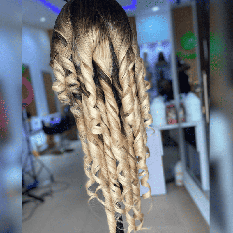 13x4 HD lace front wig, Balayage Light Brown on Blonde, 250% density