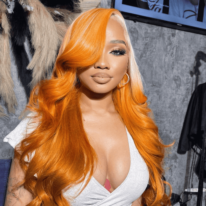 13x4 HD lace front wig, Ombre 613 Blonde Ginger, 180% density