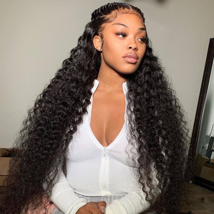 13x4 HD lace frontal deep wave human hair wig