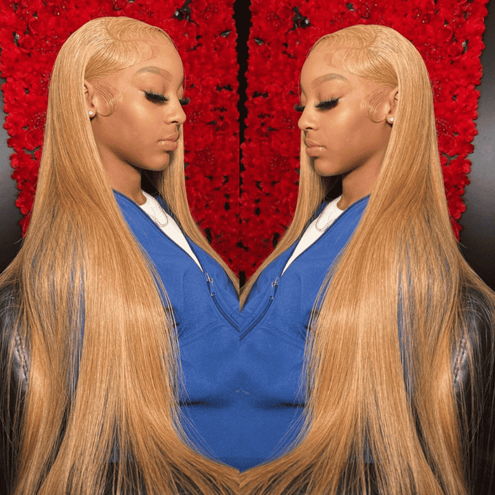 13x4 HD lace straight human hair wig, 180 density, 30 32 34 inch