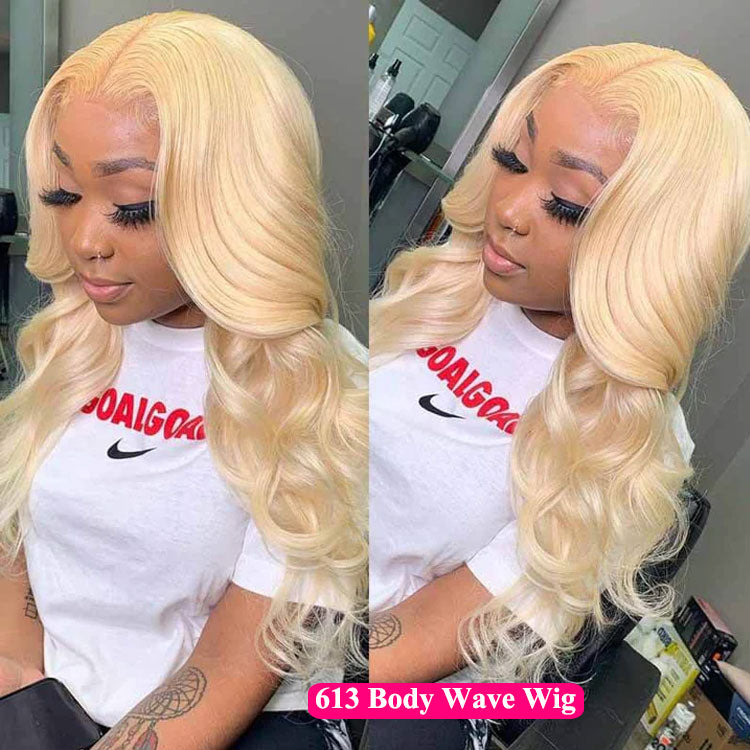 13x4 HD transparent lace front 613 Blonde wig, 180% density