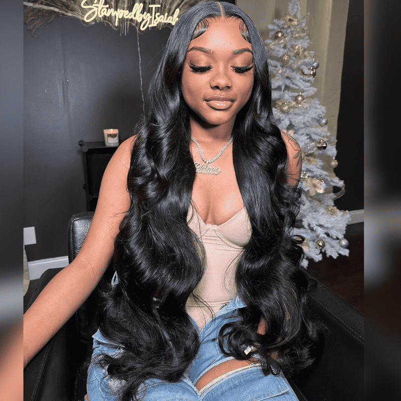 13x4 HD transparent lace front Body Wave human hair wig, Pre-Everything