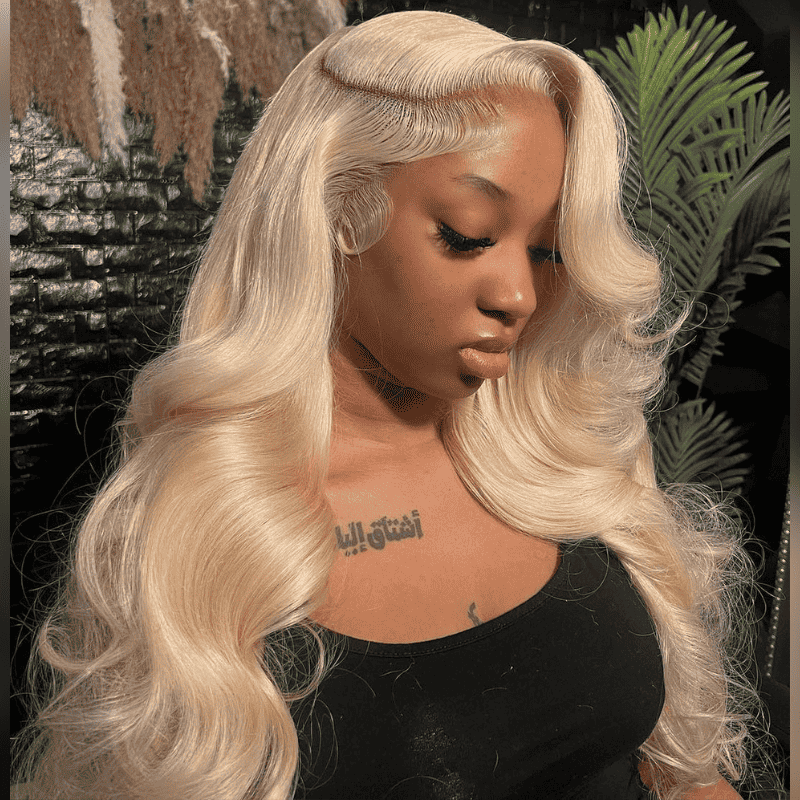 13x4 HD transparent lace front glueless 613 Blonde wig, Body Wave