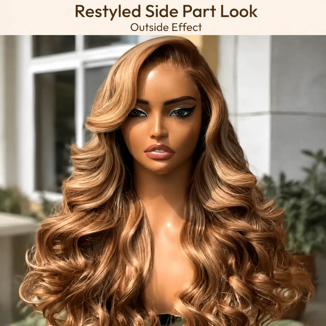 13x4 hIghlight body wave lace front wig 