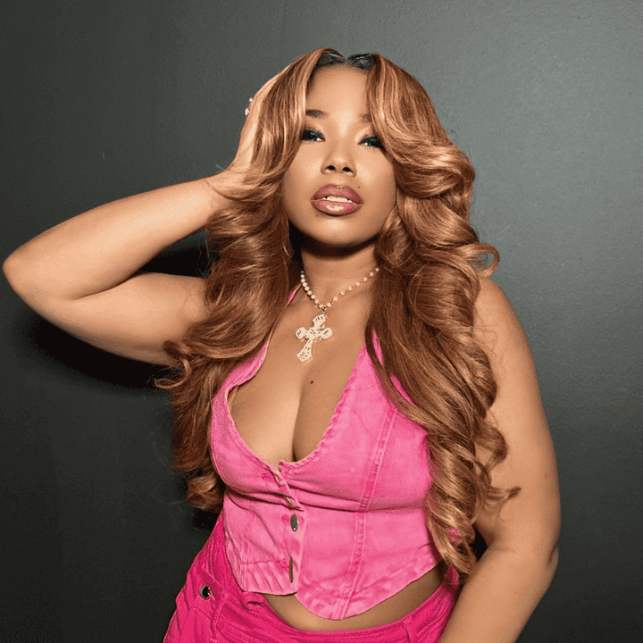 13x4 lace front Body Wave wig, Curtain Bangs and P4/27 Highlights, 250% density