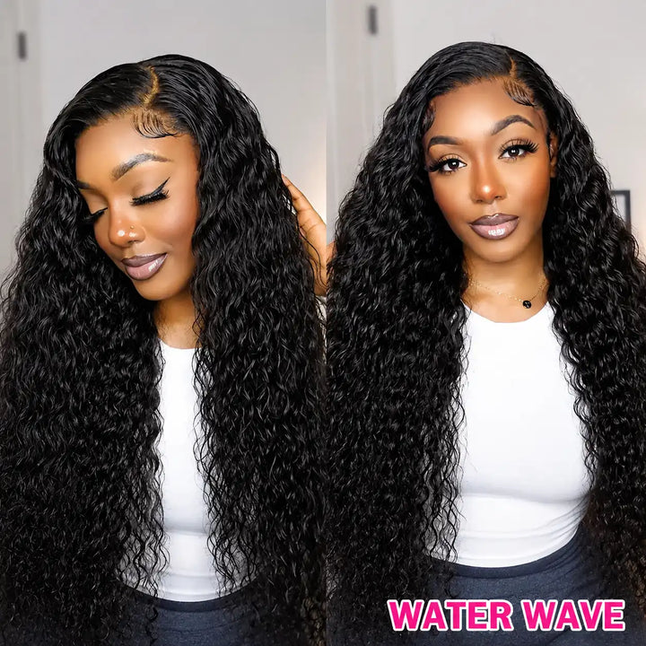 13x4 water wave lace front human hair wig 32-38 inch high density long wig 2