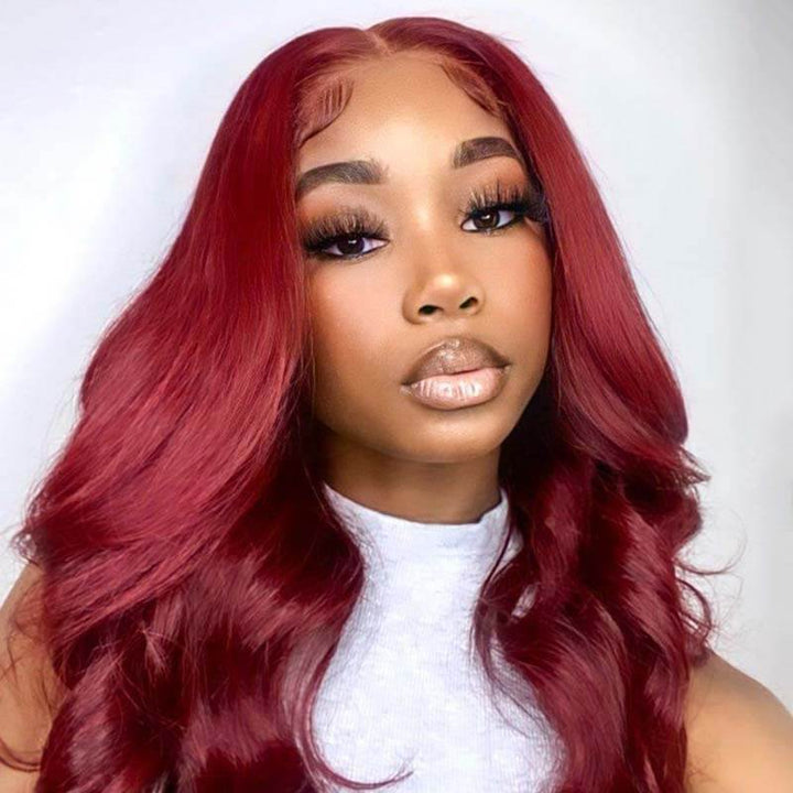 13x6 HD lace front wig, 99J Burgundy, 180% density Body Wave