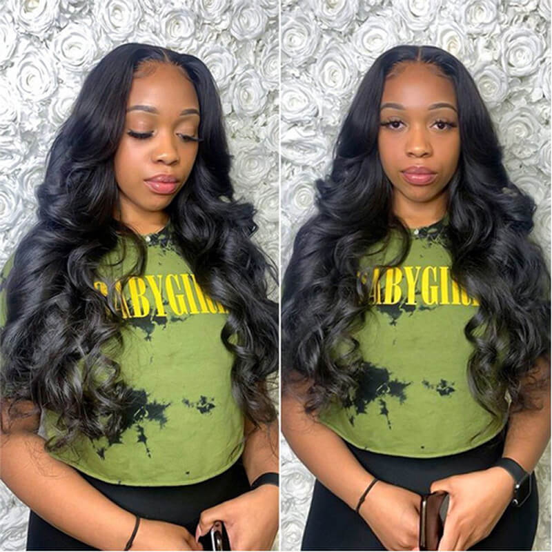 13x6 HD lace front wig, Body Wave style, 200% density human hair