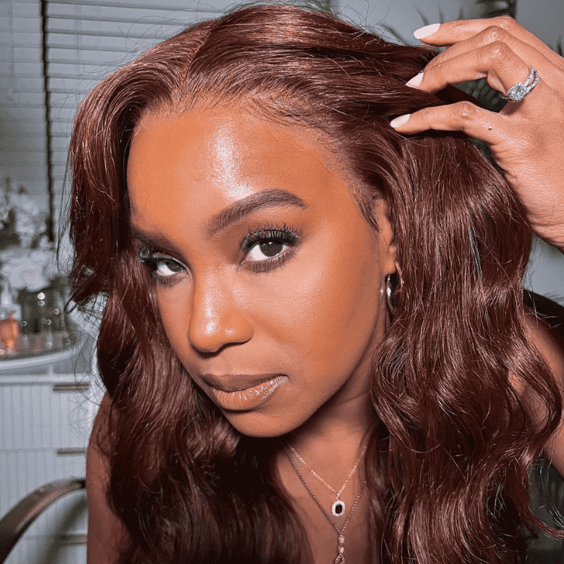 13x6 HD transparent lace front Body Wave human hair wig, #4 Chocolate Brown