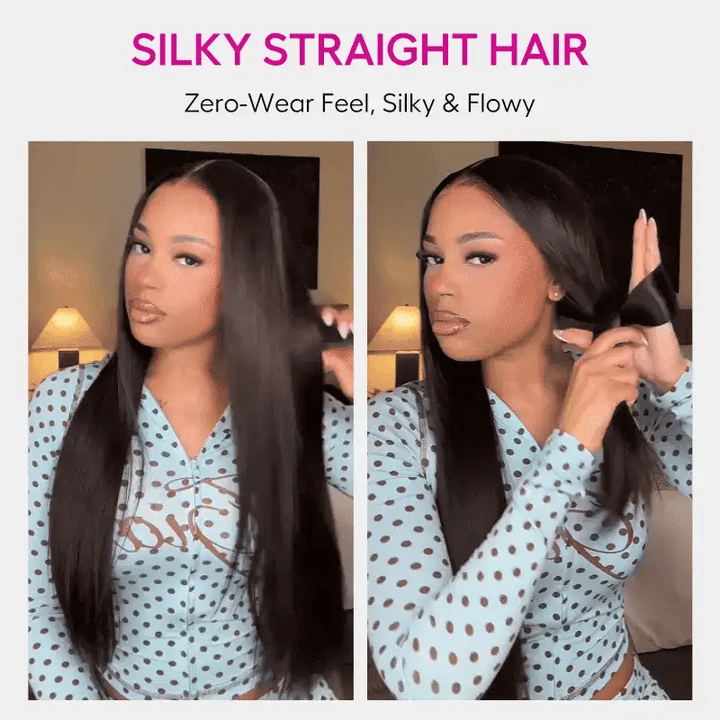 13x6 Natural Straight Human Hair Wig HD Transparent Lace Installation