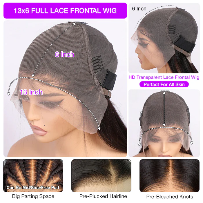ALIGLOSSY 13 x 4 13 x 6 Water Wave Human Hair Wigs 13 by 4 13 by 6 Lace Frontal Wig