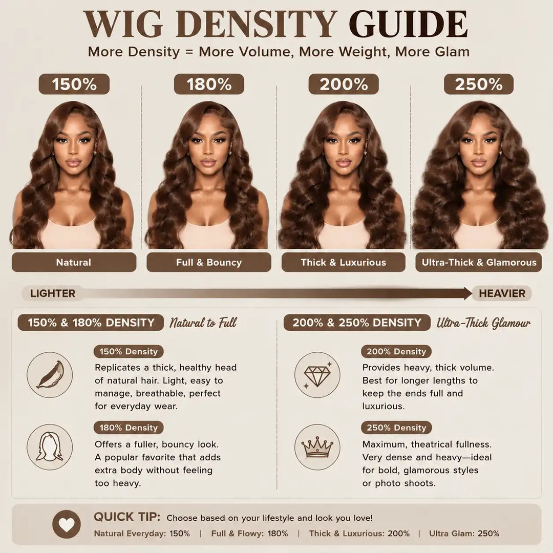 150%-250% DENSITY 13x4 Glueless HD Lace Front Wig for Chocolate Brown Wand Curls Wig.