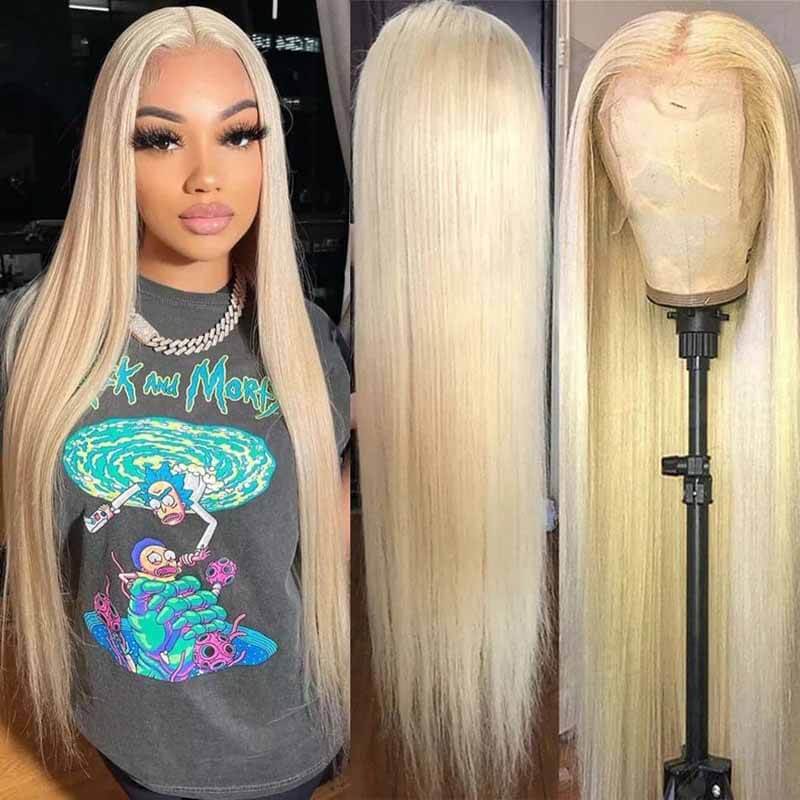 180% Density 13x4 HD lace front 613 Blonde human hair wig