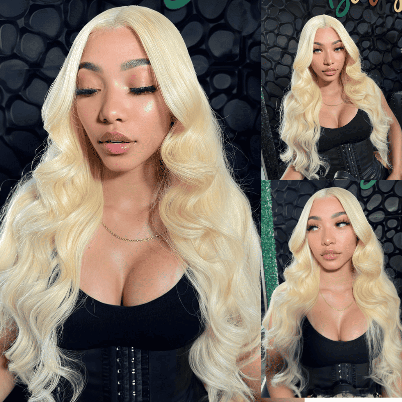 180% Density 613 Blonde 13x4 13x6 HD lace front Body Wave wig
