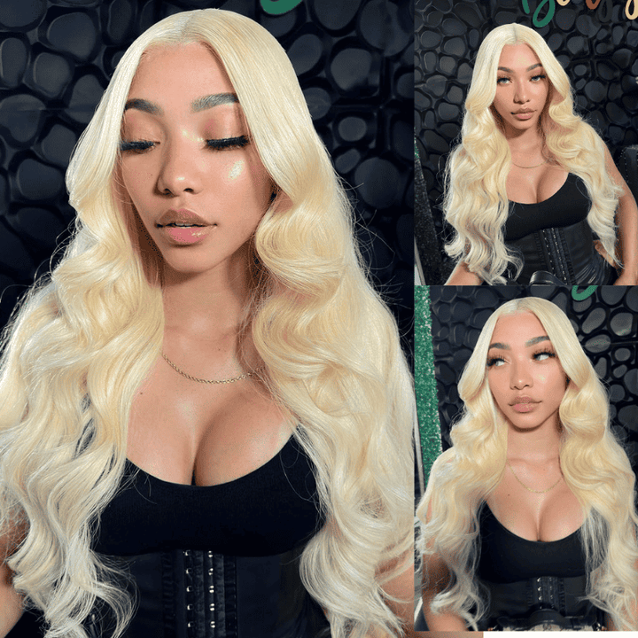 180% Density 613 Blonde 13x4 13x6 HD lace front Body Wave wig
