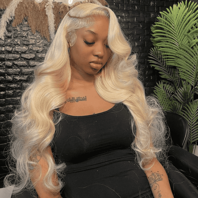 180% Density 613 Blonde Body Wave 13x4 HD lace front glueless wig