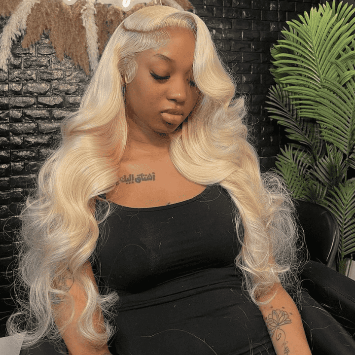 180% Density 613 Blonde Body Wave 13x4 HD lace front glueless wig