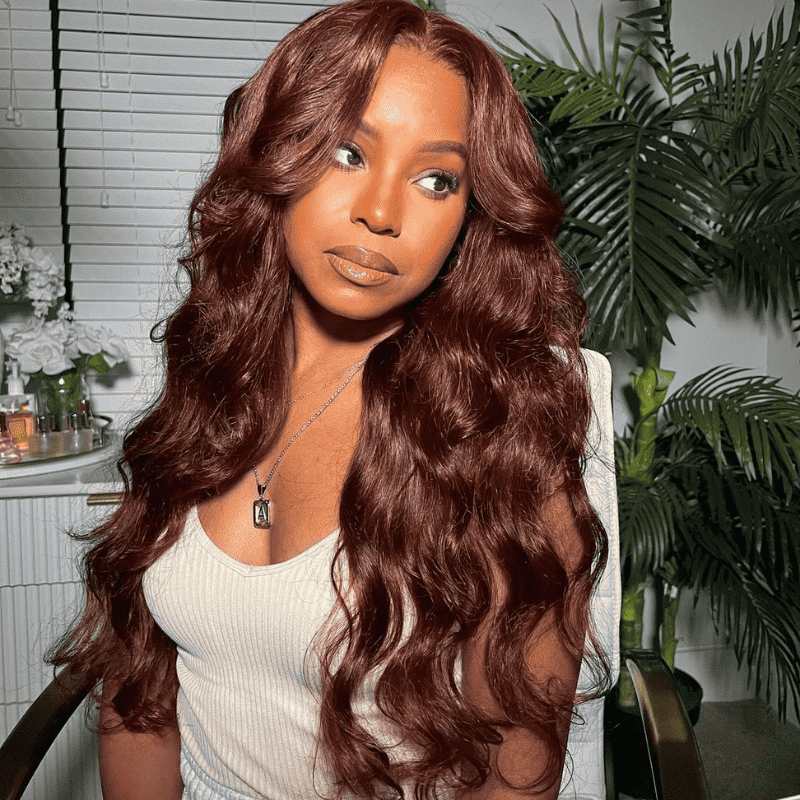 180% Density Chocolate Brown 13x6 HD lace front Body Wave wig