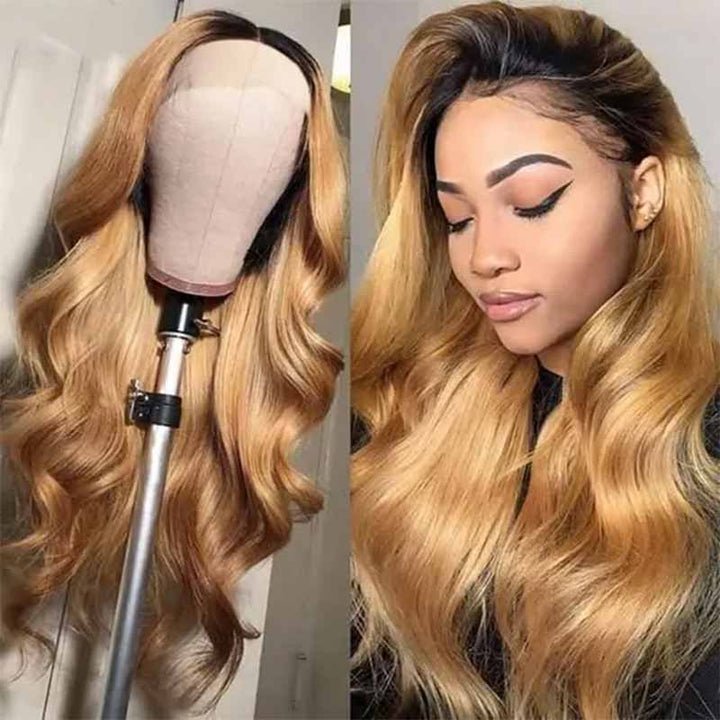 180% Density Ombre 1B27 1B30 Body Wave 13x6 HD lace front wig