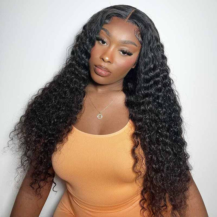 180% density Deep Wave wig, Bye Bye Knots pre-cut glueless closure, premium hair