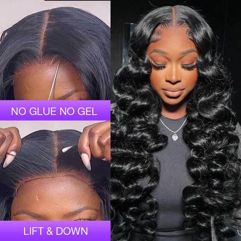 180% density Loose Deep Wave human hair wig, pre-cut glueless closure, beginner friendly