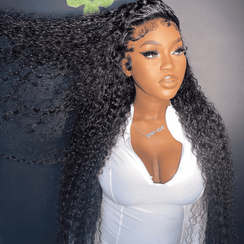 180% density Water Wave human hair wig, HD transparent lace front, natural looking