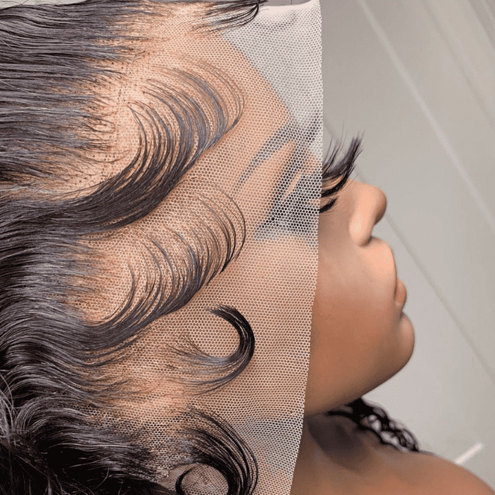 180% density Water Wave wig, HD transparent lace front, seamless scalp melt