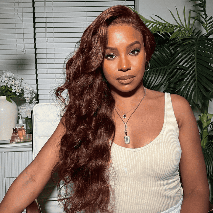 180% high density Body Wave wig, Chocolate Brown, 13x6 HD lace front