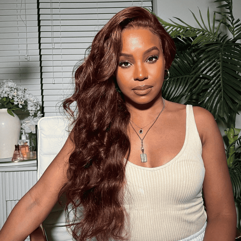 180% high density Body Wave wig, Reddish Brown #33, 13x6 HD lace front