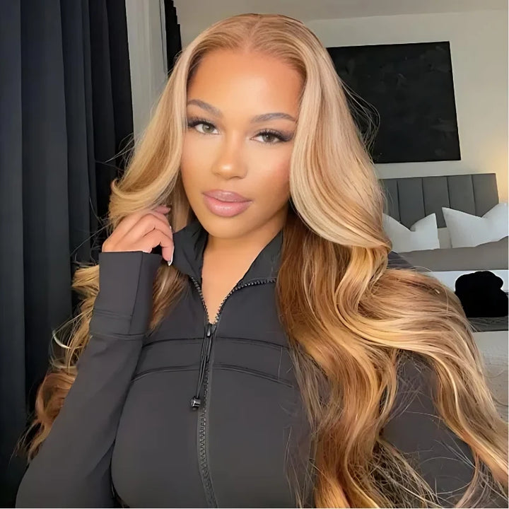 Wear Go Glueless P4/27 Highlight Body Wave Human Hair Wig 4x4 5x5 HD Lace Closure Pre Cut
