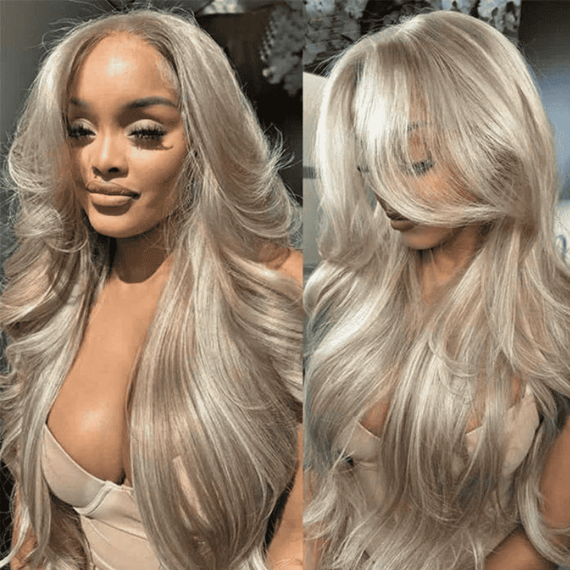 200% 250% Density Ash Blonde Balayage 13x4 HD lace front wig