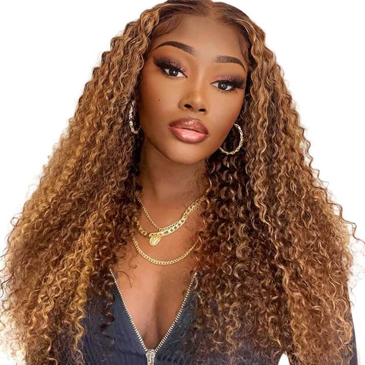 200% 250% density P4/27 Highlight Deep Wave wig, 13x6 HD lace front