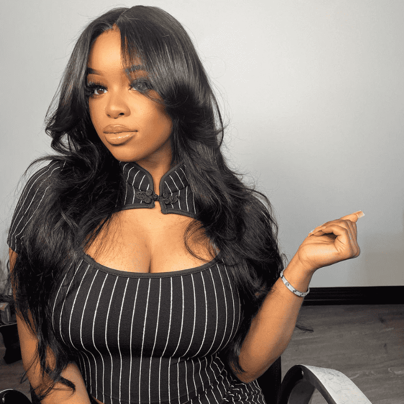 200% 250% high density Body Wave wig, curtain bangs, 13x4 lace front
