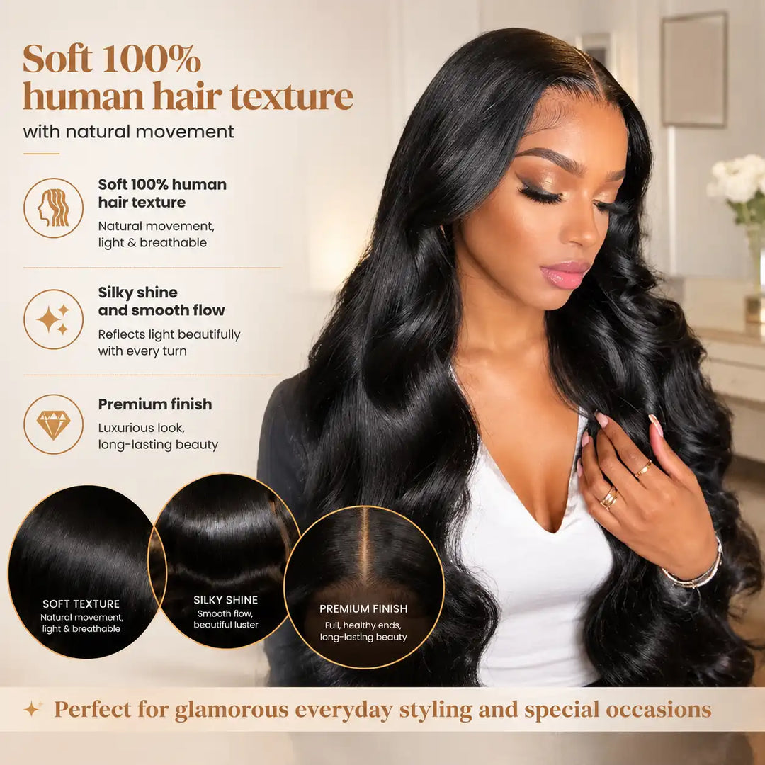 21-21.5 INCH SMALL CAP WIG BODY WAVE LACE FRONT HUMAN HAIR WIGS FOR SMALL HEADS