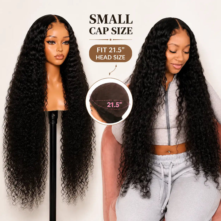 21.5 Inch Small Cap Human Hair Wig 13x4 Lace Front Wig 200% 250% Density