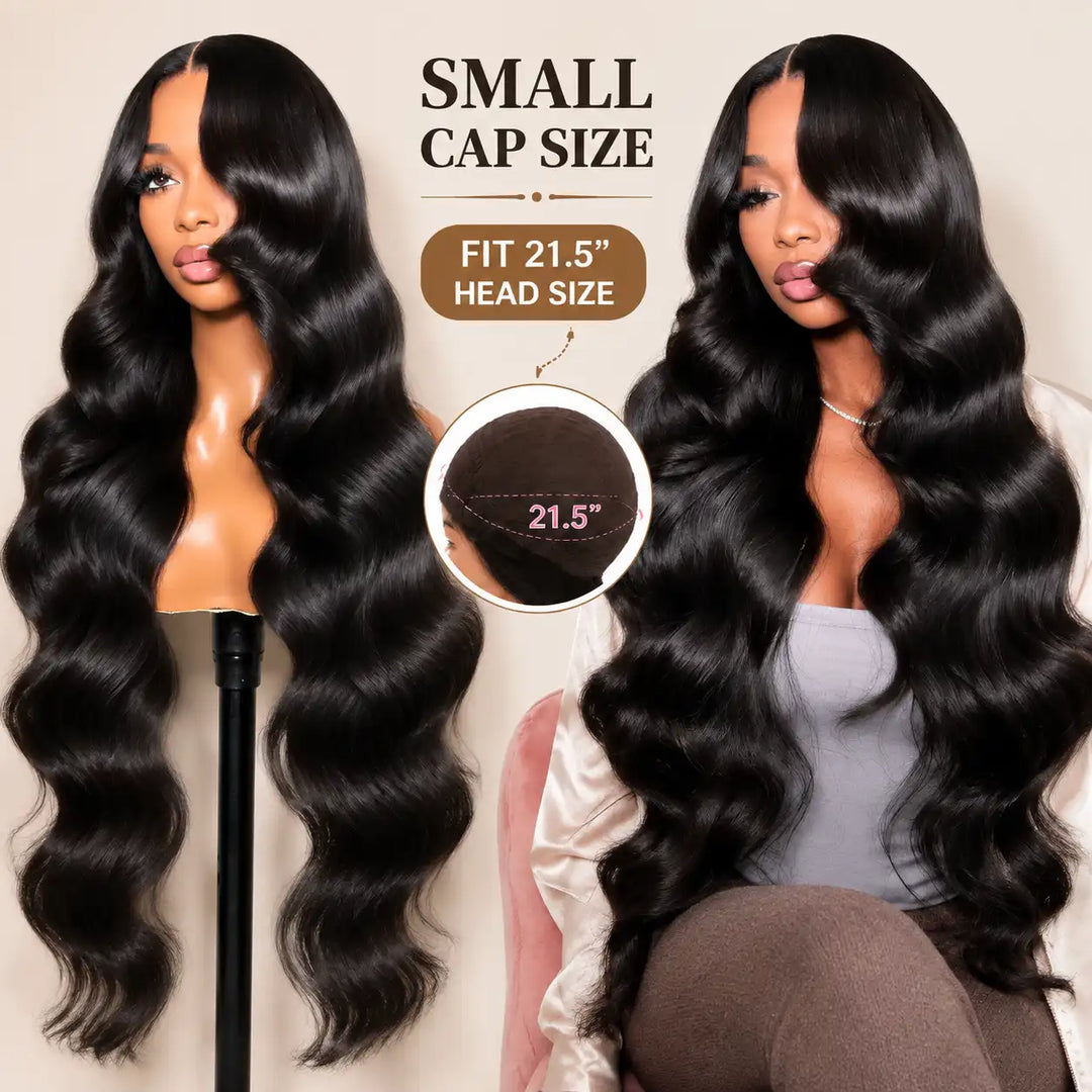 21.5 Inch Small Head Friendly Small Cap Size 13x4 Lace Front Human Hair Wig 200% Density Thick And Full