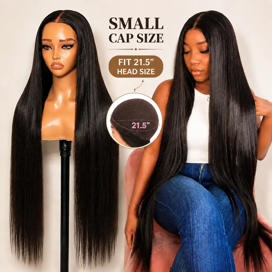 21.5 inch Small Head Friendly Small Cap Size 13x4 Lace Front Human Hair Wig 200% 250 Density Thick And Full