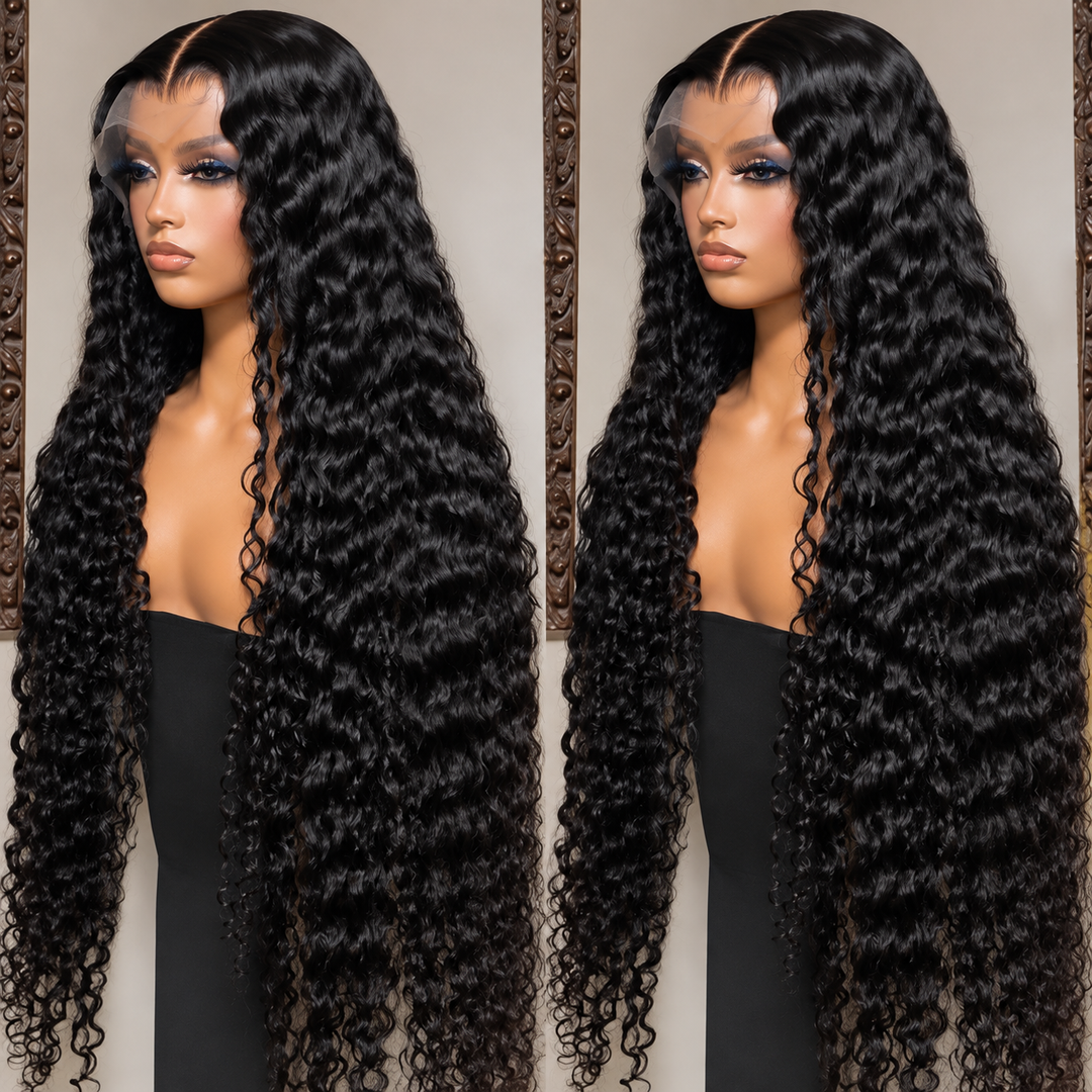 23-23.5 Inch Large Cap Size Big Head Friendly 13x4 Deep Wave Lace Front Human Hair Wig
